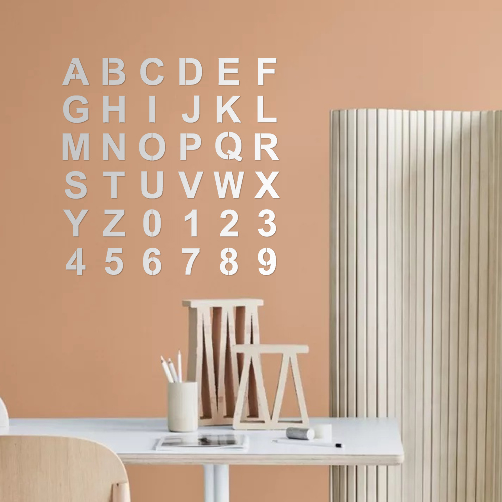36pcs 4inch Wall Craft DIY Learning School Reusable For Painting Chalkboard Number Template Signage Alphabet Letter Stencil