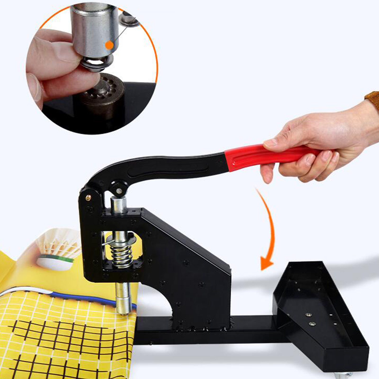 Hand Press Grommet Machine Snap Button Pressing Hole Punch Manual Installation Tool w/ 11mm Dies for Fastener Sewing Clothes