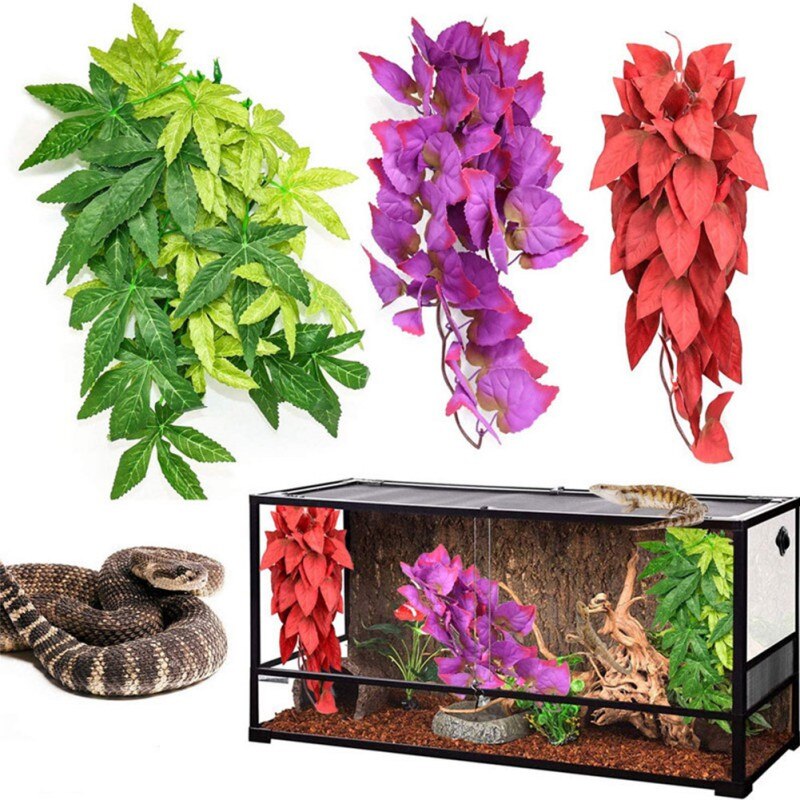 Plant Reptile Breed Box Scenery Simulation Plant Rattan 3 Package 6 Artificial Plant Vines Wall Hanging Simulation Leaves Decor