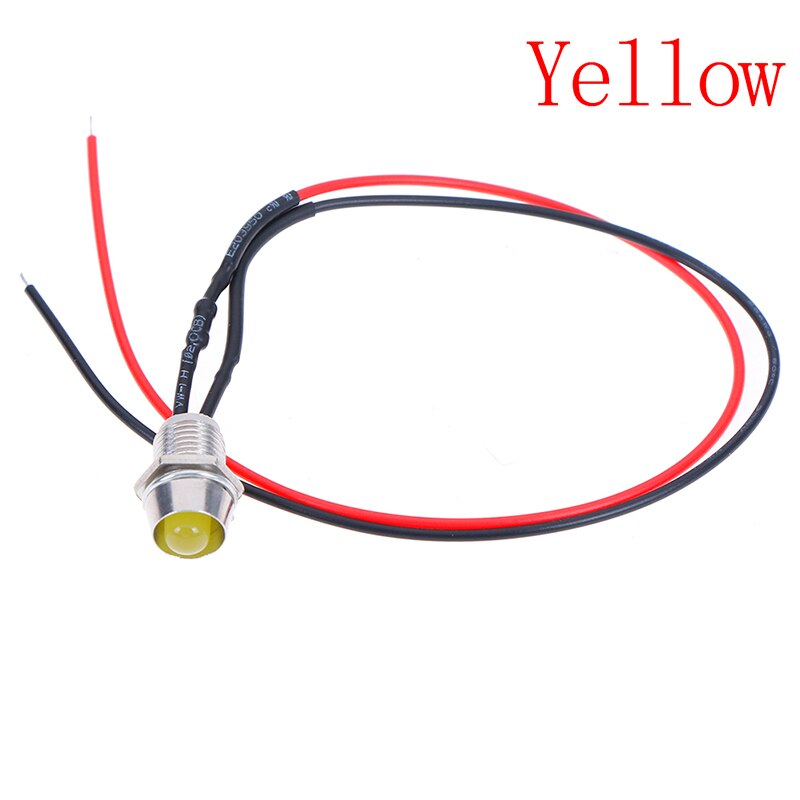 1 Uds 8mm 23cm indicador LED de Metal piloto Dash luz 12V lámpara de coche camión indicador luces Accesorios: 5