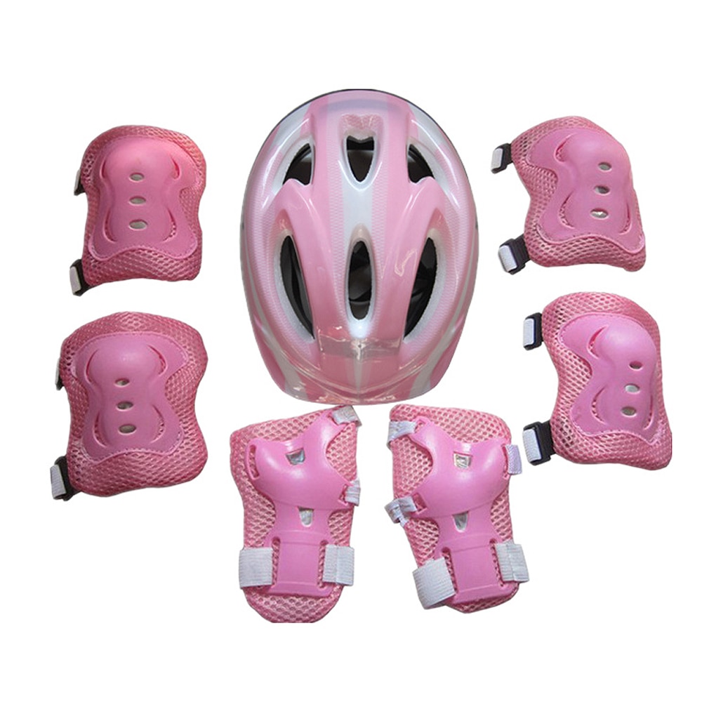 Boys Girls Kids Safety Helmet Hat & Knee & Elbow Pad Set For Cycling Skate Bike Protective