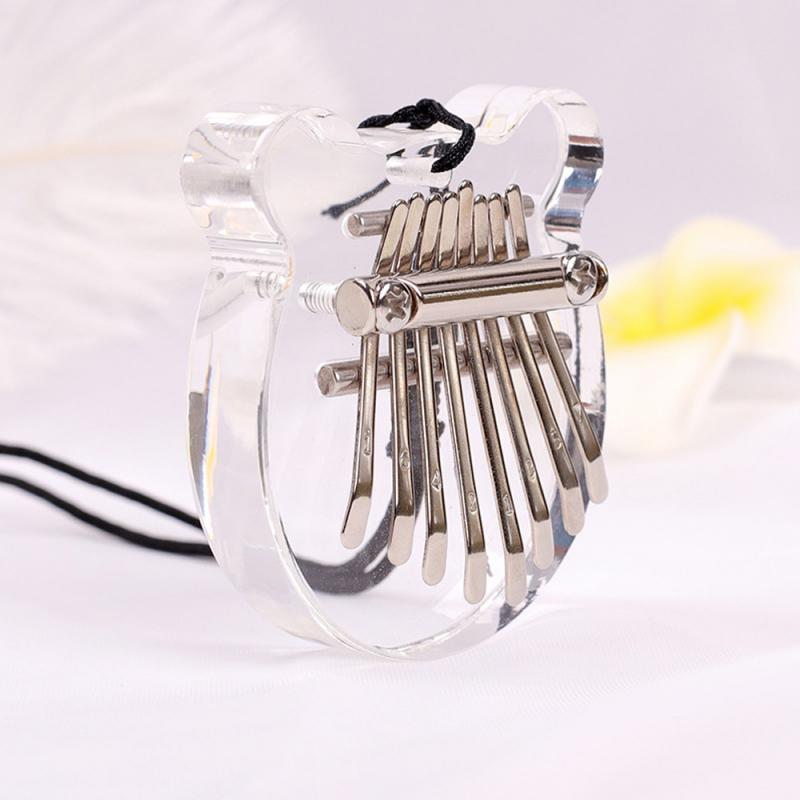 2021 Hot 8 Key Mini Kalimba Finger squisito pollice pianoforte musicale Marimba strumento musicale in legno acrilico ciondolo buon regalo