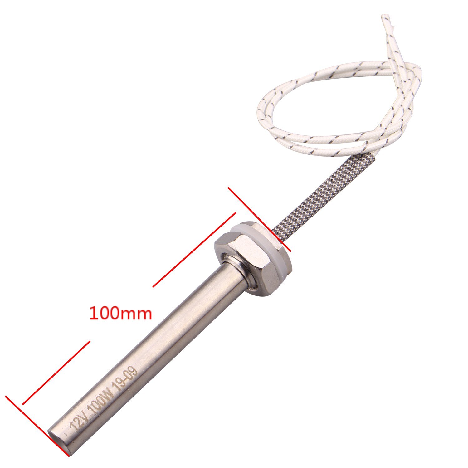 AIICIOO – élément chauffant à cartouche 12v, pour l'eau bouillante, appareil de chauffage tubulaire, par Immersion, SUS 304, M16 100W