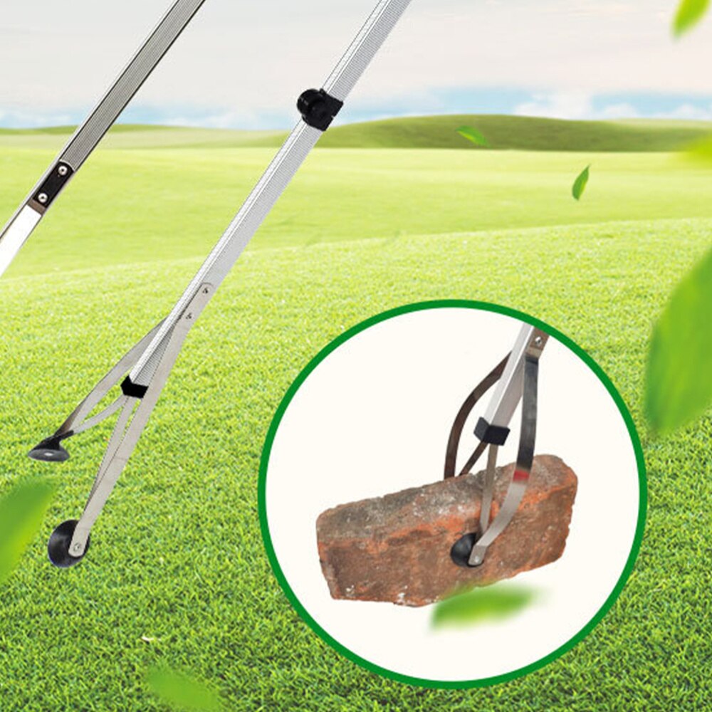 83cm Foldable Garbage Grabber Trash Picker Pick Gripper Reacher Tool (Blue)