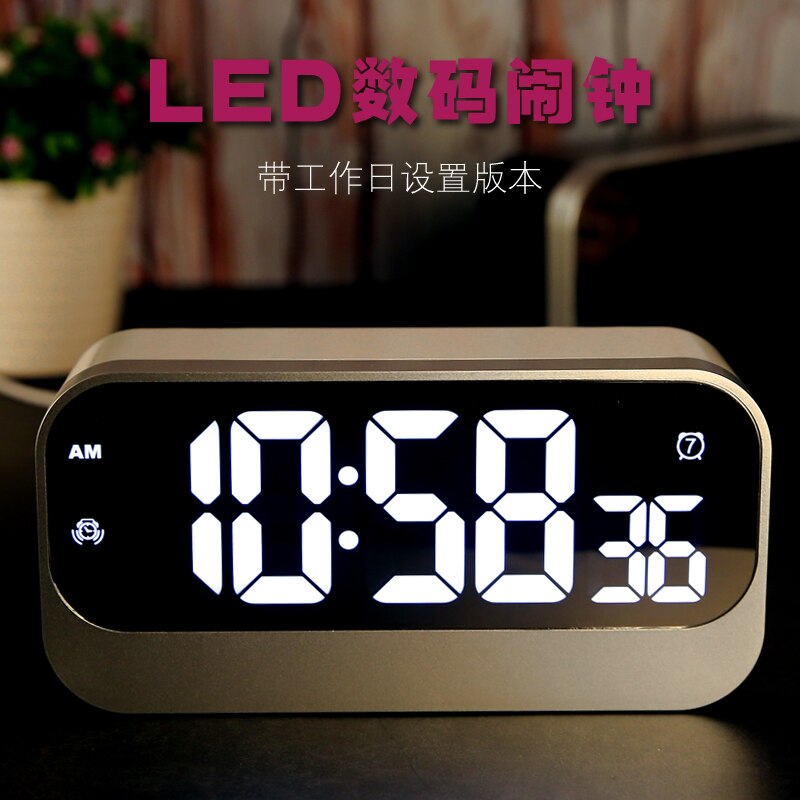 LED Digital Alarm Clock Large Display automatically Adjustable Dimmable Light ,5/6/7-day alarm 3 modes powerful for Home,office