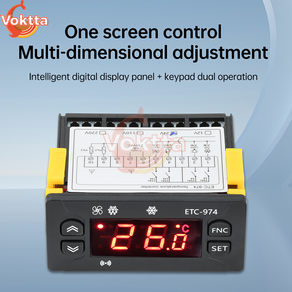 regulator temperatury cyfrowy ETC-974 Termometr Chłodziarka Sterowanie Chłodzeniem Termoregulator DC 12V DC 24V AC 110V AC 220V