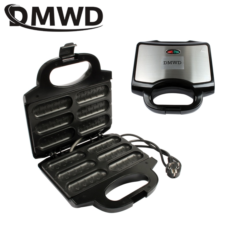 Dmwd elektrisk vaffel pølse maskine mini crispy fransk hund lolly stick muffin morgenmad stegepande hotdog majs bagning grill