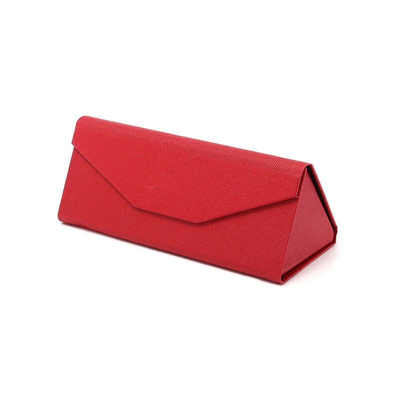 Cross Patroon Zonnebril Geval Zonnebril Geval Pu Draagbare Compressie Slip Trend Opvouwbare Unisex Pure Kleur Bril Case