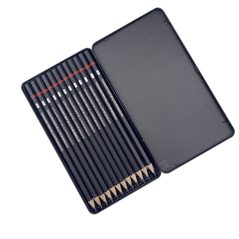 12 Stks/set Professionele Schets Tekening Potlood Set 2H H F B Hb 2B 3B 4B 5B 6B 7B 8B schilderij Tekening Potloden Briefpapier Leveringen