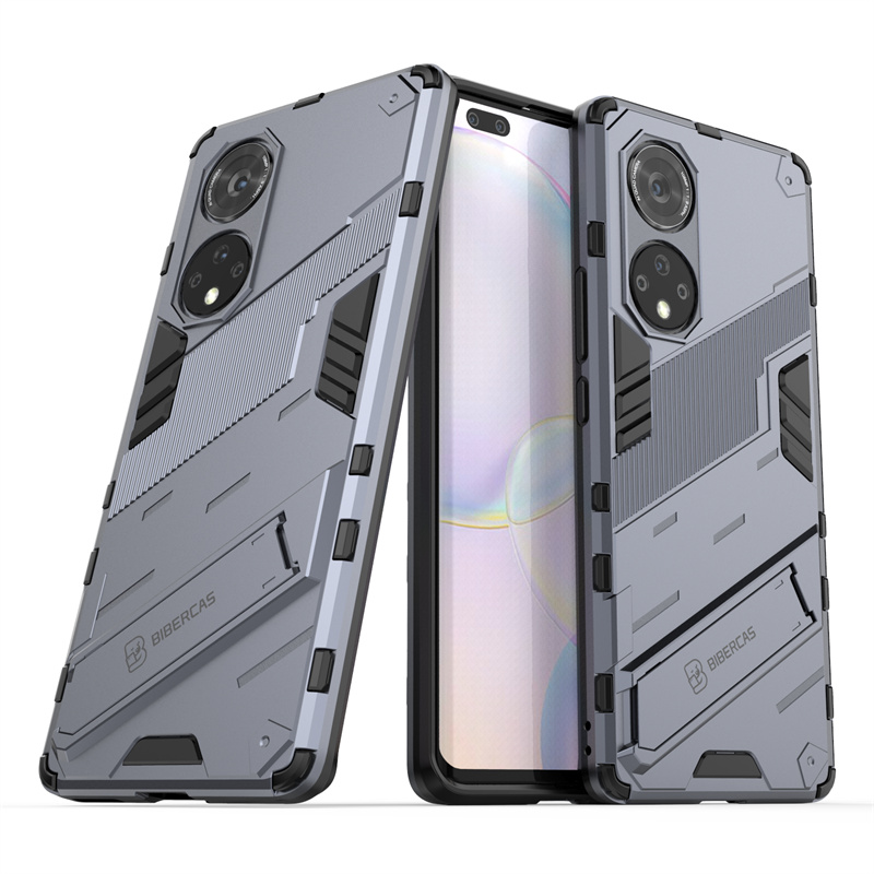 Houder Case Voor Honor 50 Cover Voor Huawei Honor 50 Capas Pantserstandaard Schokbestendige Achterkant Voor Eer 50 Pro 50 Fundas: Hout / GRIJS