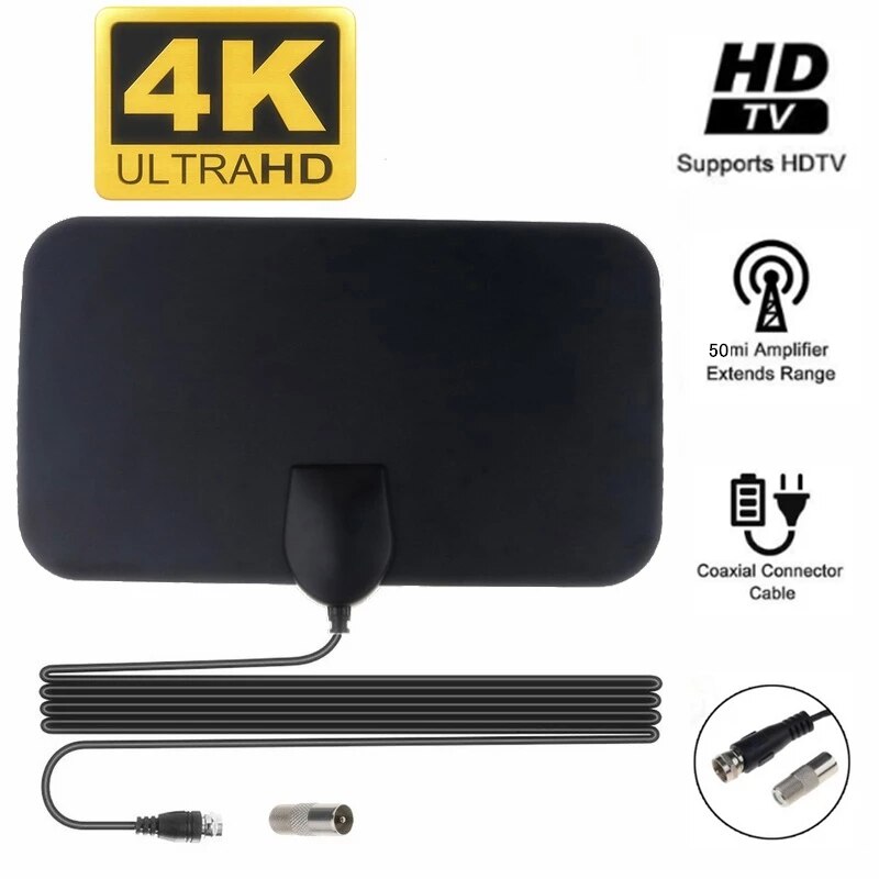 210*120 Hd Digitale Mini Tv Antenne Met Versterker Algemene Signaal Ontvanger Booster