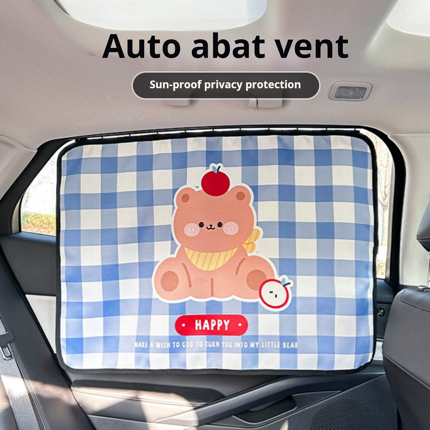 Car sunshade Summer cute cartoon sunscreen heat insulation car curtain track car sunshade