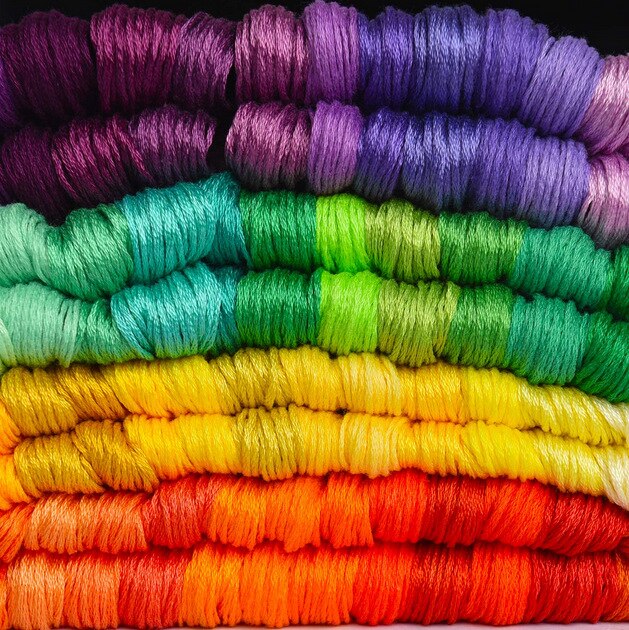 25/50/100 Random Color embroidery DIY Silk Cross Stitch Cotton Sewing Skeins Embroidery Thread Floss Kit DIY Sewing Tools YJN