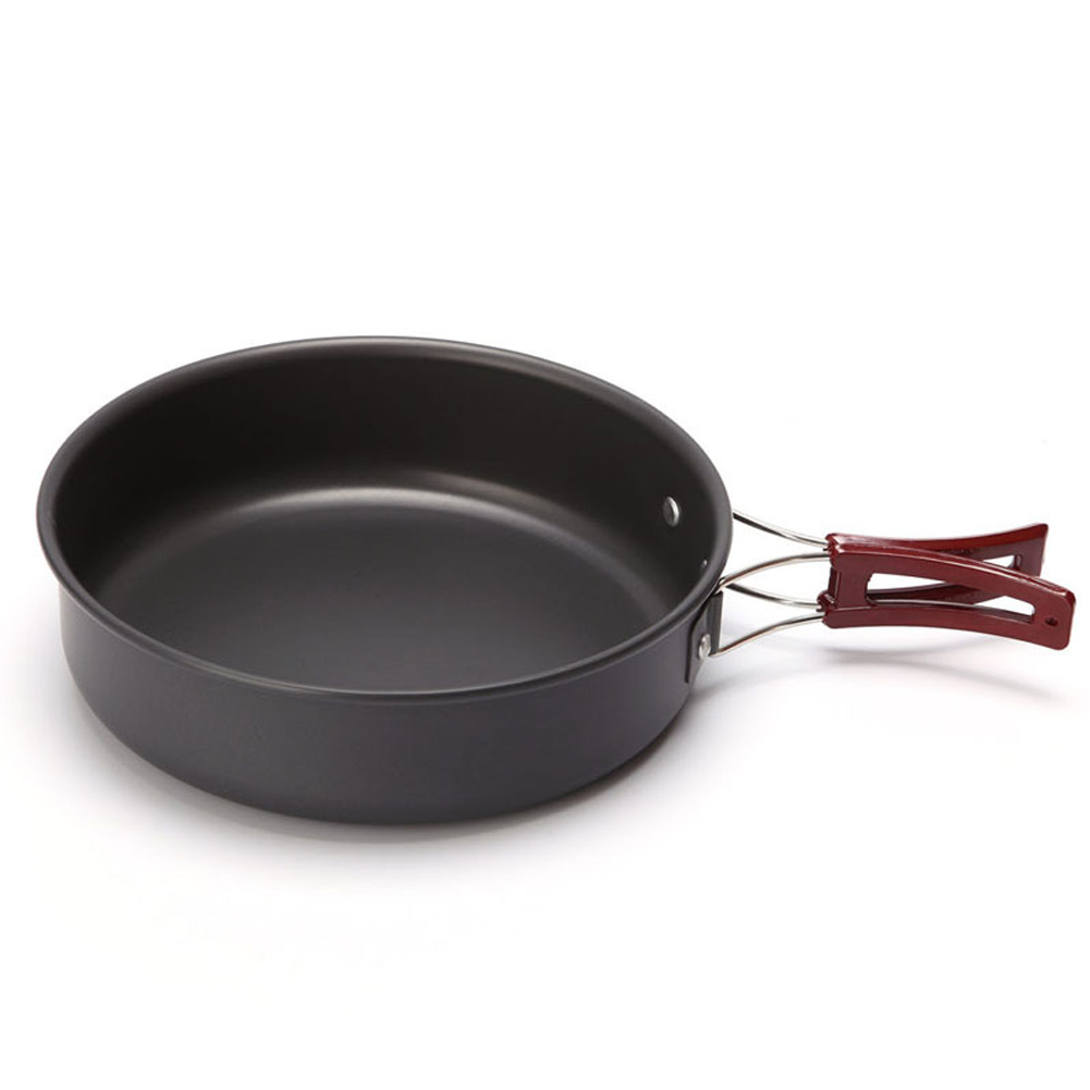 Aluminum Alloy Outdoor Camping Pot Picnic Medium Frying Pan Fry Pan Portable Single Pot Diameter 18CM 1.1L Round Pot
