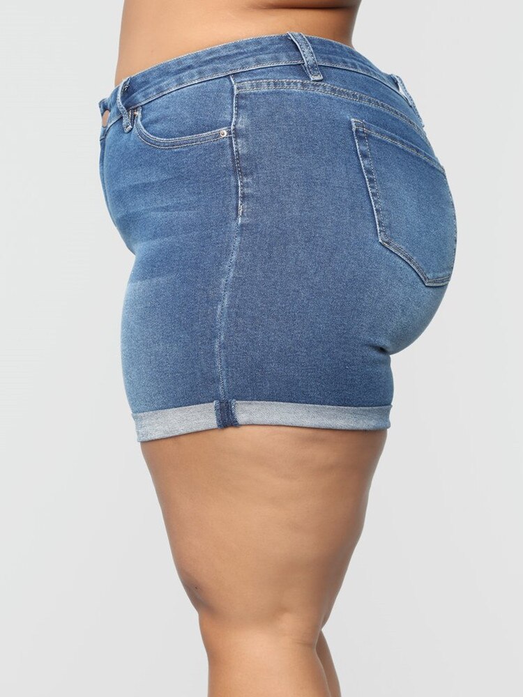 Shorts kvinner pluss størrelse 4xl 5xl xxxxl xxxxxl oversized jean korte bukser pantalon corto mujer sommershorts for kvinner denim