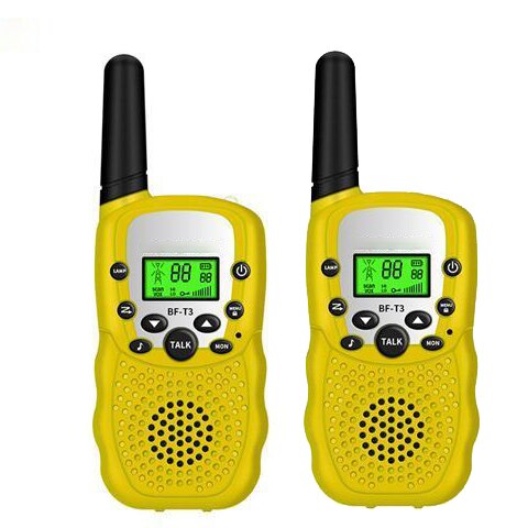 Walkie-talkie RT388 para niños, Mini estación de Radio bidireccional, 2 uds., para niños PMR/uso familiar/Camping 100-800M: Yellow pair