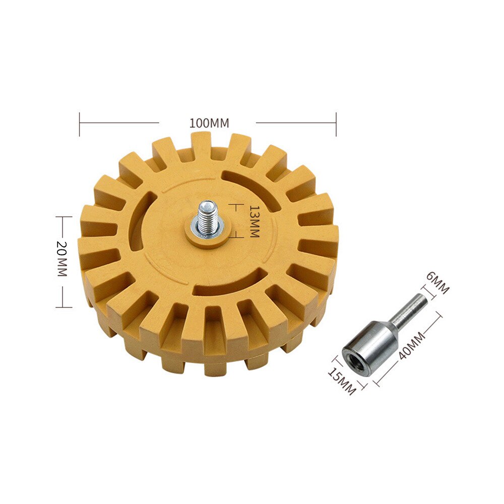 4 tuuman 20mm kiillotuspyörä kumi pyyhekumi auto tarra tarran poisto auto tarra pikakiillotus maali auton korjaus aputyökalut