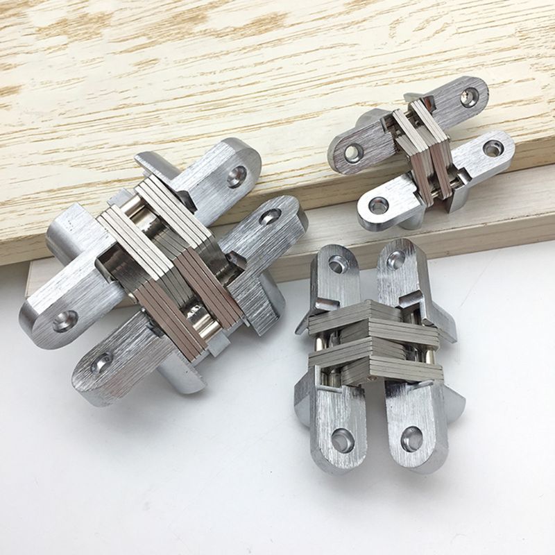 2PCS Stainless Steel Hidden Hinges Invisible Folding Door Hinge Home Hardware