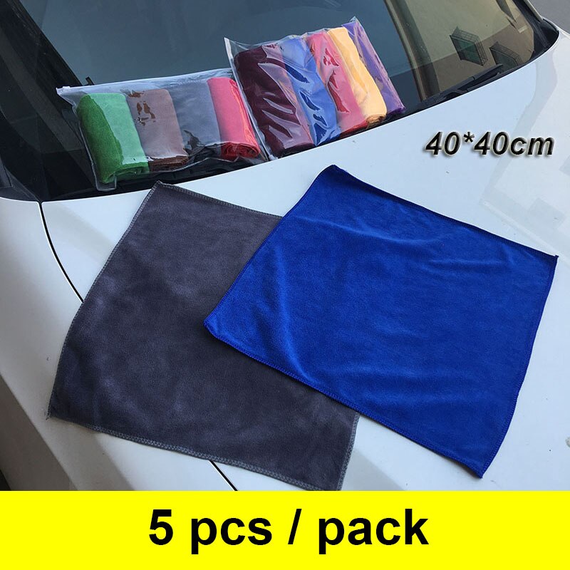 5 Pcs 40X40 Cm Wasstraat Microfiber Handdoek Car Cleaning Drogen Doek Zomen Car Care Doek Detaillering Auto wassen Handdoeken Voor Kawasaki