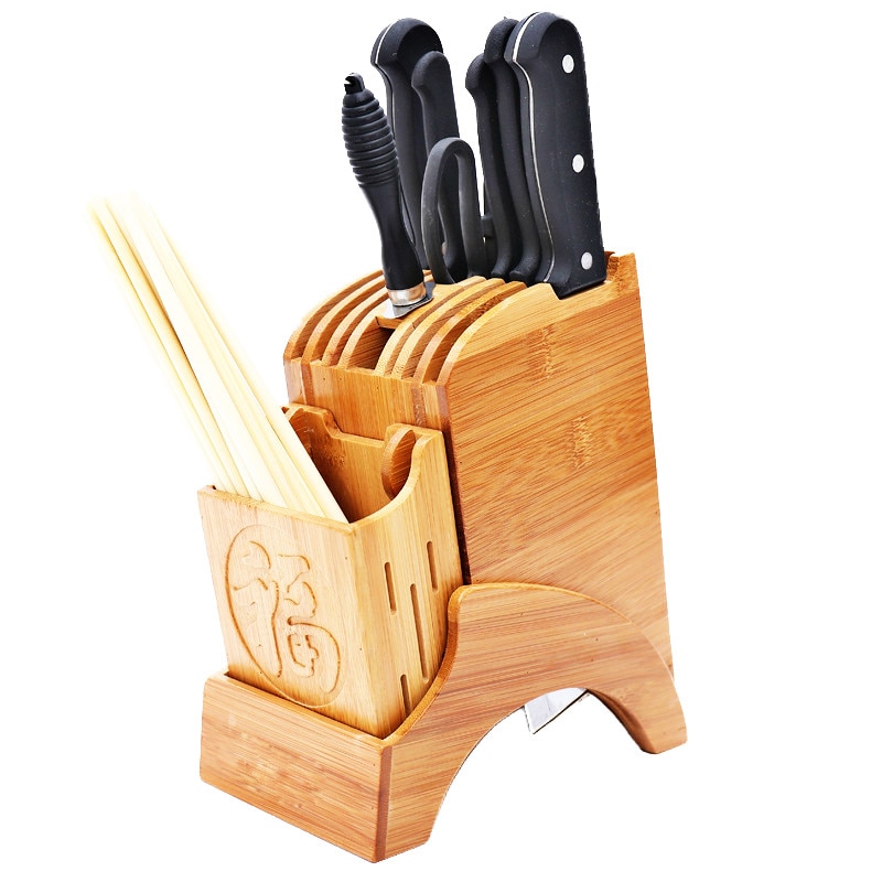 Multifunctional Knife Holder Natural Bamboo Kitchen Supplies Knife Storage Bamboo Holders Chef Knife Block Universal Knife