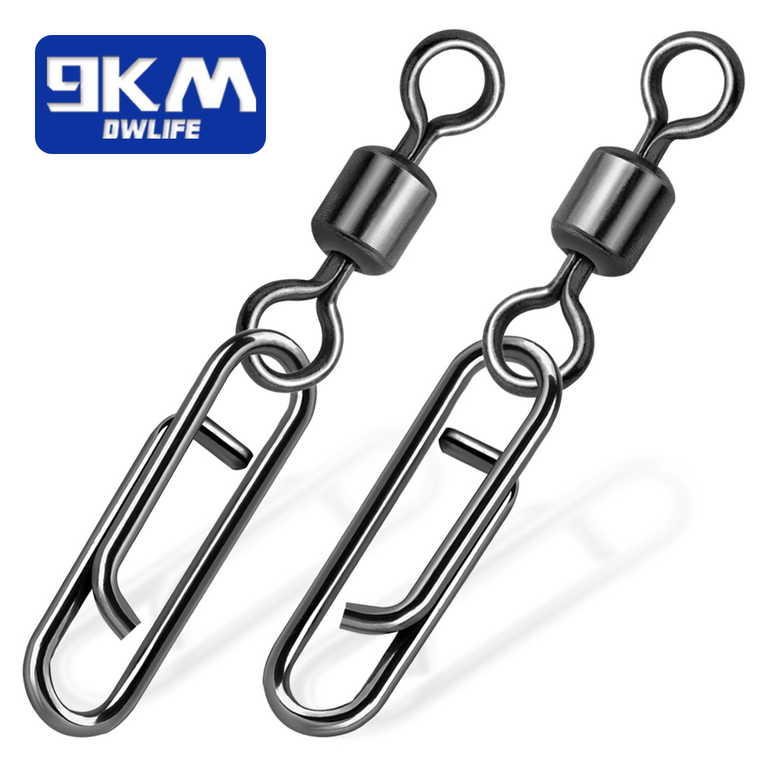 Giratorio de pesca con Clips eléctricos, 50 ~ 200 Uds., Clip de cambio rápido de acero inoxidable, anillo dividido para agua salada, broche giratorio de pesca