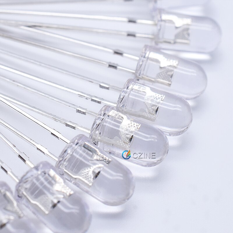 1000pcs/bag Czinelight Clear Lens 5mm Led Emitting Diode Red Yellow Blue Green White Pink Purplele