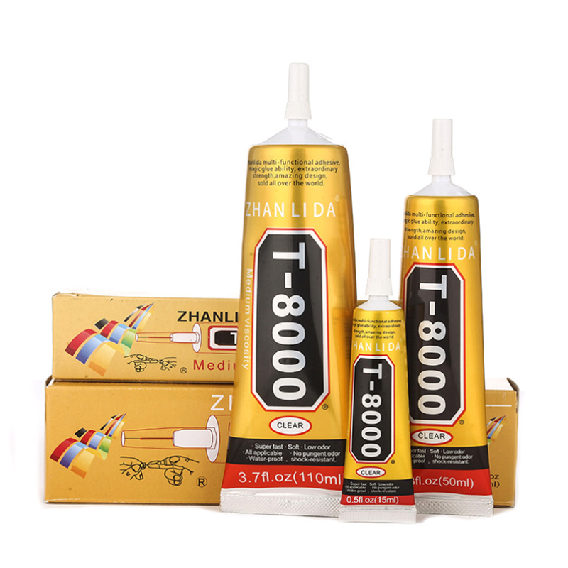 T8000 110 ML/50 ML/15 ML Super strass colle adhésif pour bijoux artisanat téléphone LCD cadre pare-chocs T-8000 bricolage outil