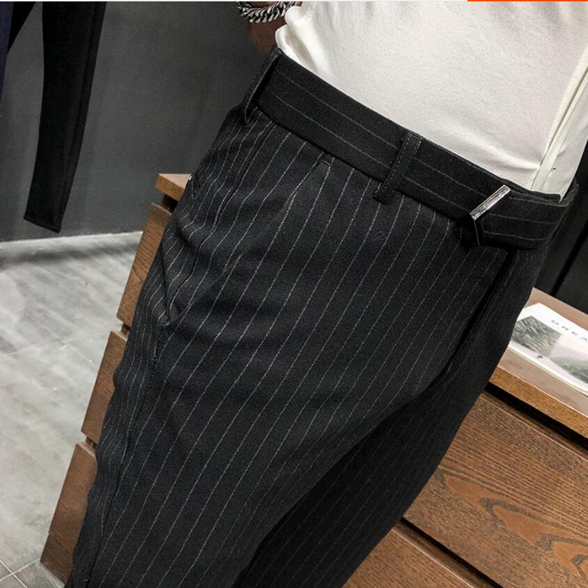 2019Neu stil Männlichen herbst streifen Geschäft-Schlauch/männer reiner baumwolle Freizeit anzug hosen kleidung größe 28-36