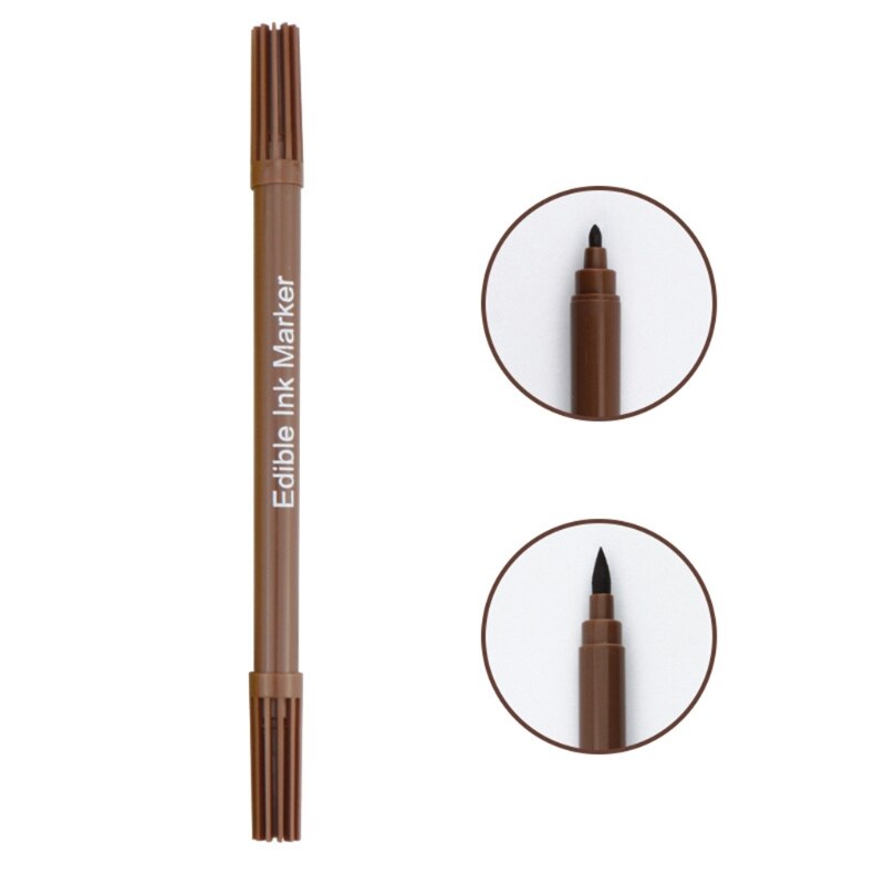 Y8AB Lebensmittel Klasse Zuckerguss Dekorieren Stift Mittagessen Verpackung Kuchen Kasten Lebensmittel Färbung Marker Dual-Gekippt Stifte freundlicher DIY: Braun