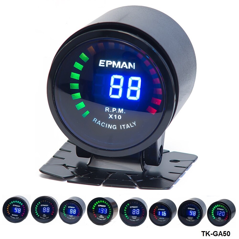 Bil 52mm vandolie temperatur spændingsmåler turbo boost olie trykmåler udstødningsgas temp egt måler luft brændstof forhold tk -ga50- af
