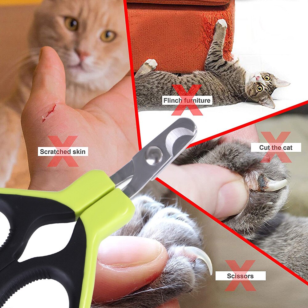 Nagelklippare för husdjur trimning sax klippare klo böjd radian nagelsax trimmer för liten katt hund