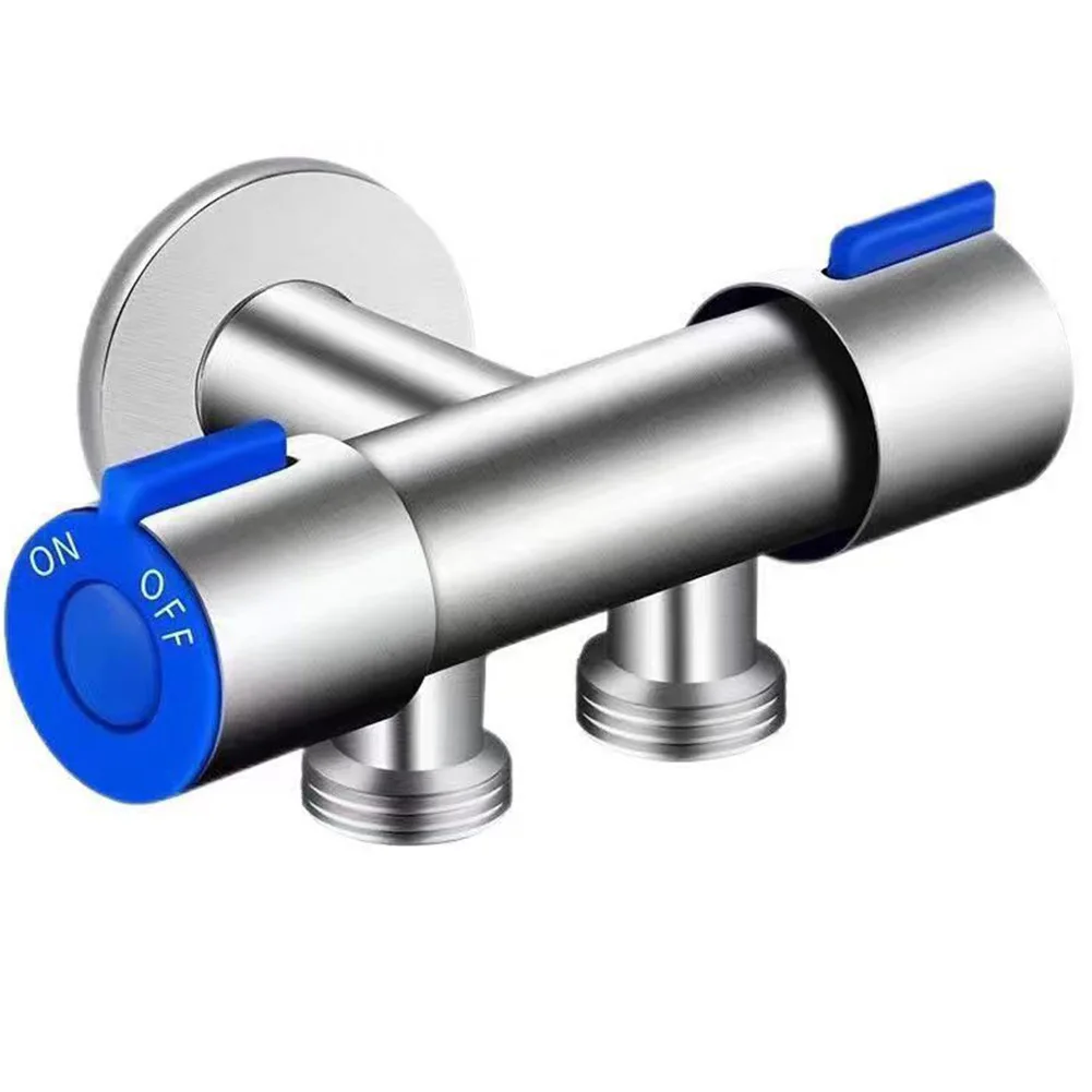 Dubbelstyrd triangelventil tvättkran kran triangulär ventil badrum rostfritt stål kallvattenkran ﻿brytare