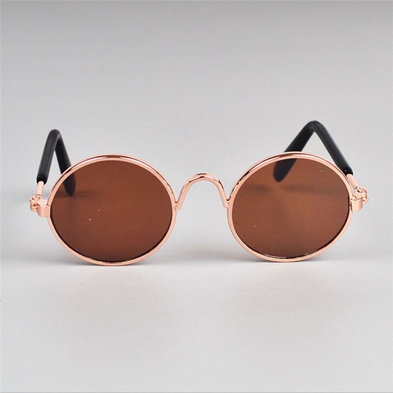 Offre spéciale Cool chat lunettes pour animaux de compagnie pour petit chien chat produits Eye-Wear chien lunettes de soleil pour animaux de compagnie fournitures pour animaux de compagnie Photos accessoires: Gold-tan