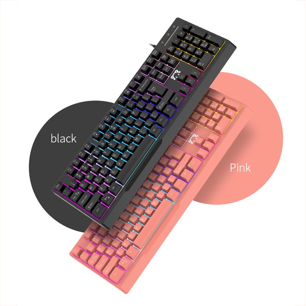 STK090 104 Keys USB Wired RGB Backlight Mechanical Hand Ergonomic Gamer Keyboard Wired Keyboard Mini Bluetooth Keyboard