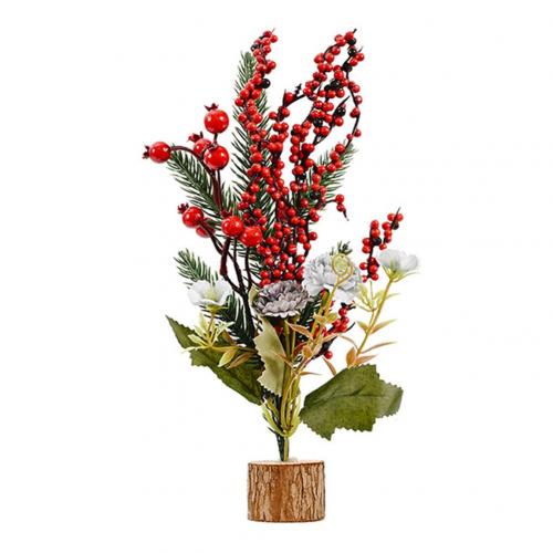 Home Artificial Christmas Tree Decor Red Fruit Pine Desk DIY Craft: 1