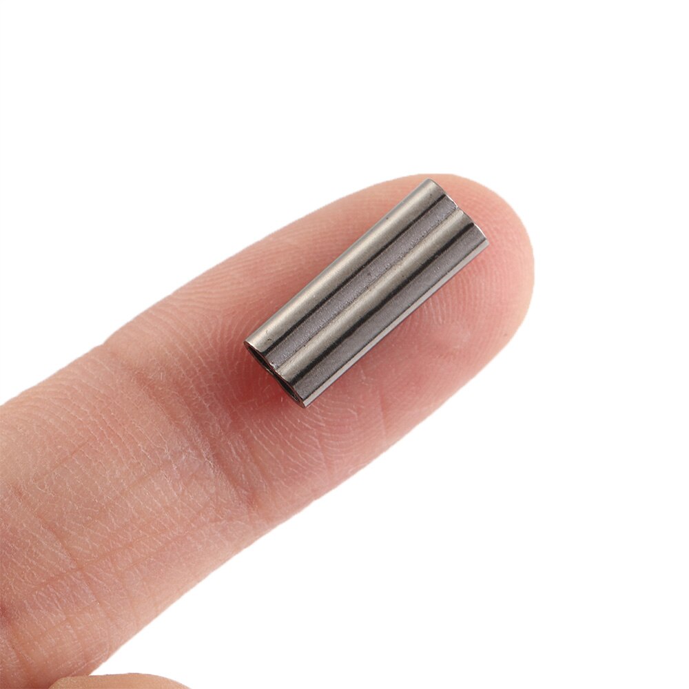 100pcs Durable Connector Oval Stainless Steel Double Copper Tube Fishing Wire Tube Line Crimping Sleeves 6 Sizes