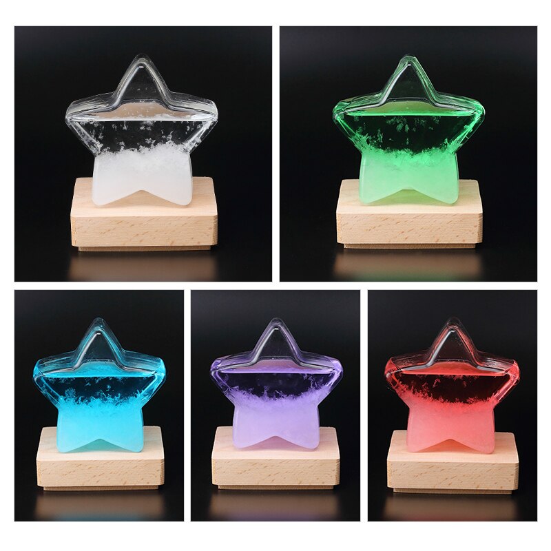 Weather Forecast Storm Glass Crystal Tempo Free Engraving Star Shape Ornaments Home Decor TQYBP-HX