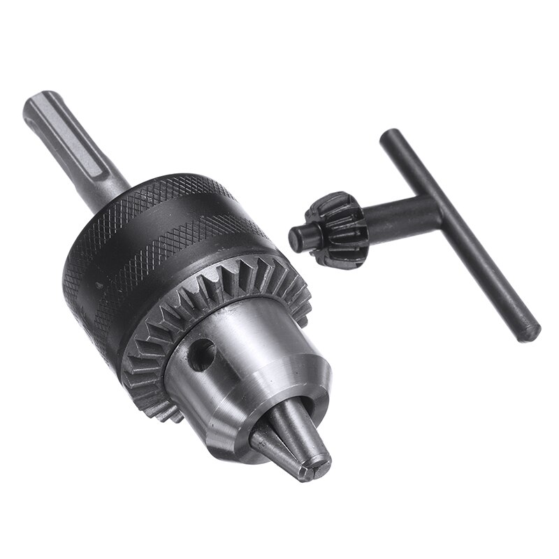 Black Steel 13mm 1/2" Keyless Drill Chuck 3/8" SDS Plus Shank Adaptor Converter Socket Impact Wrench Chuck Tool