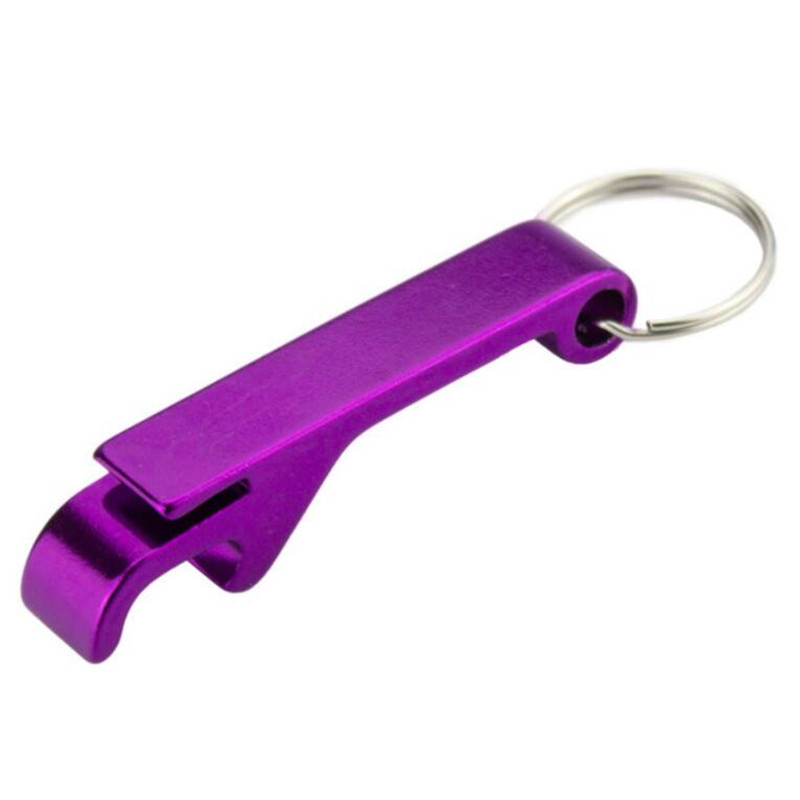 Apribottiglie portatile per birra portachiavi 4 In 1 apribottiglie per birra In alluminio tascabile 6 colori regali per bomboniere per matrimoni: Viola