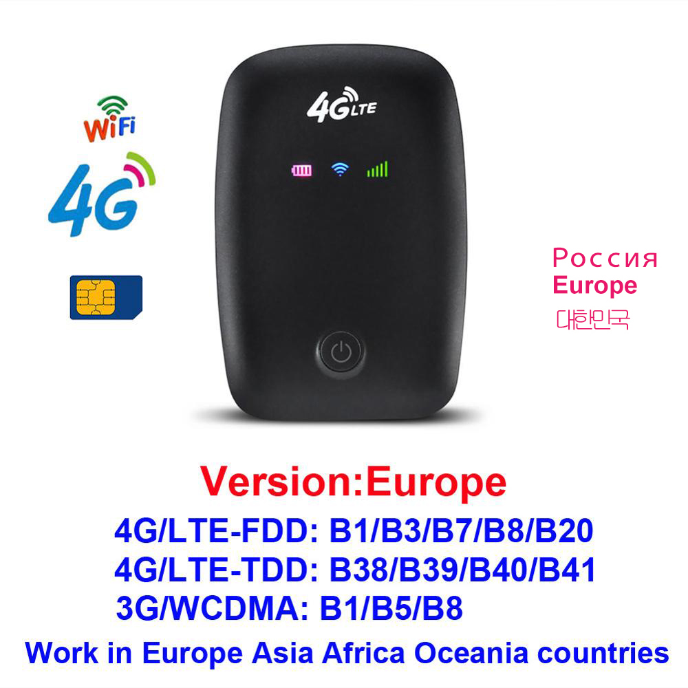 MF925 Unlocked 3G 4G Wifi Router Mini 150Mbps Mifi Mobiele Hotspot Auto Usb Draagbare Modem 4G lte Router 4G Sim-kaart: 8916 Europe Bkack