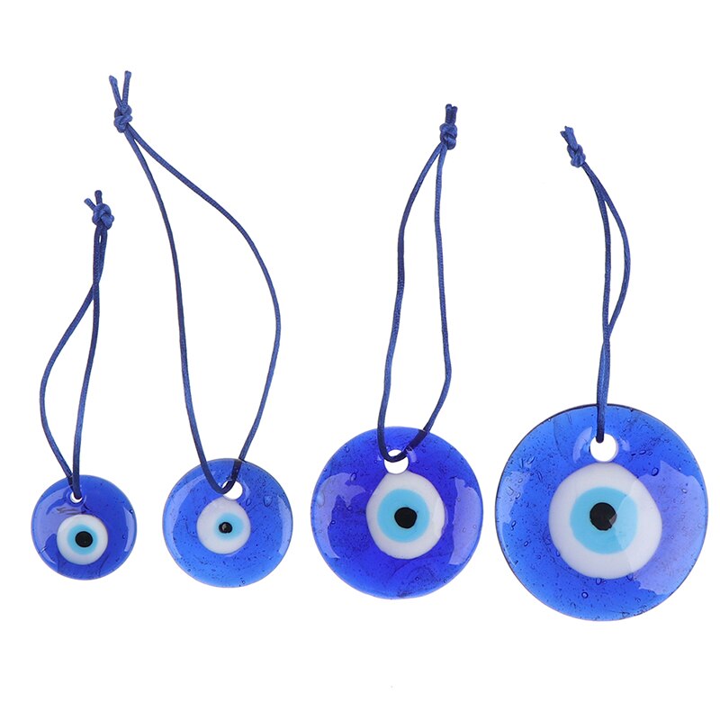 Lucky Multiple Sizes Turkish Greek Evil Blue Eye Charm Pendant Blue Lamp Work Glass Car Home Amulet Kabbalah