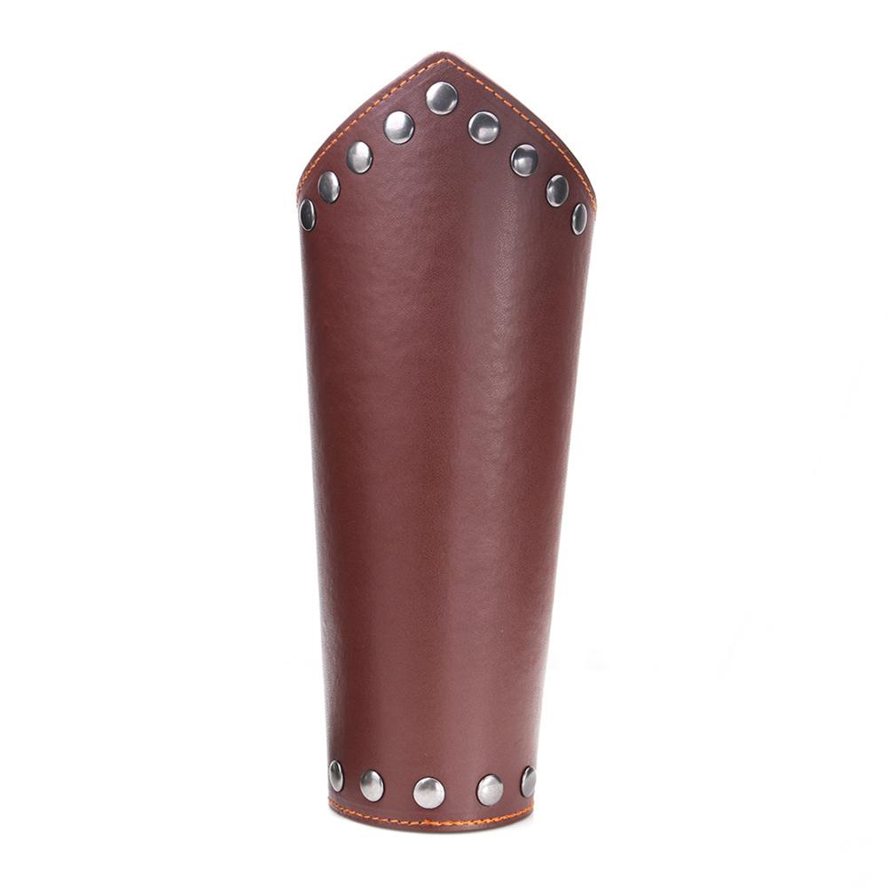 Lederen Arm Guards Middeleeuwse Ridder Bracer Polsbandje Rollenspel Accessoire Voor Halloween Kerst Onderarm Gear Arm Bescherming: Brown
