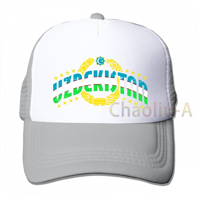 Usbekistan Patriotischen Flagge Usbekistan Stolz Tashkent Samarkand Baseball cap männer frauen Trucker Hüte verstellbare kappe: 3-Gray