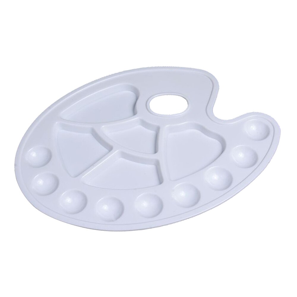 Paleta de plástico para pintura, bandeja grande con orificio para el pulgar para suministros de arte, sujeción y mezcla de colores, aceite acrílico, artesanía, pintura artística DIY: white