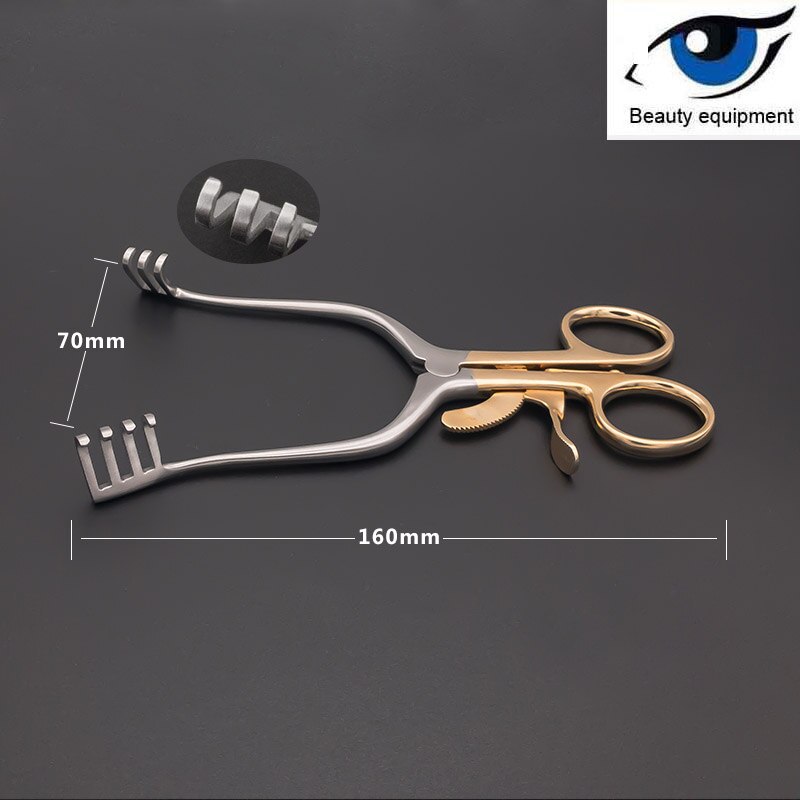 Ortopædisk instrument expander mastoid spreder justerbar og automatisk fastgjort multi-krog hud retractor pincet: Rosenrød
