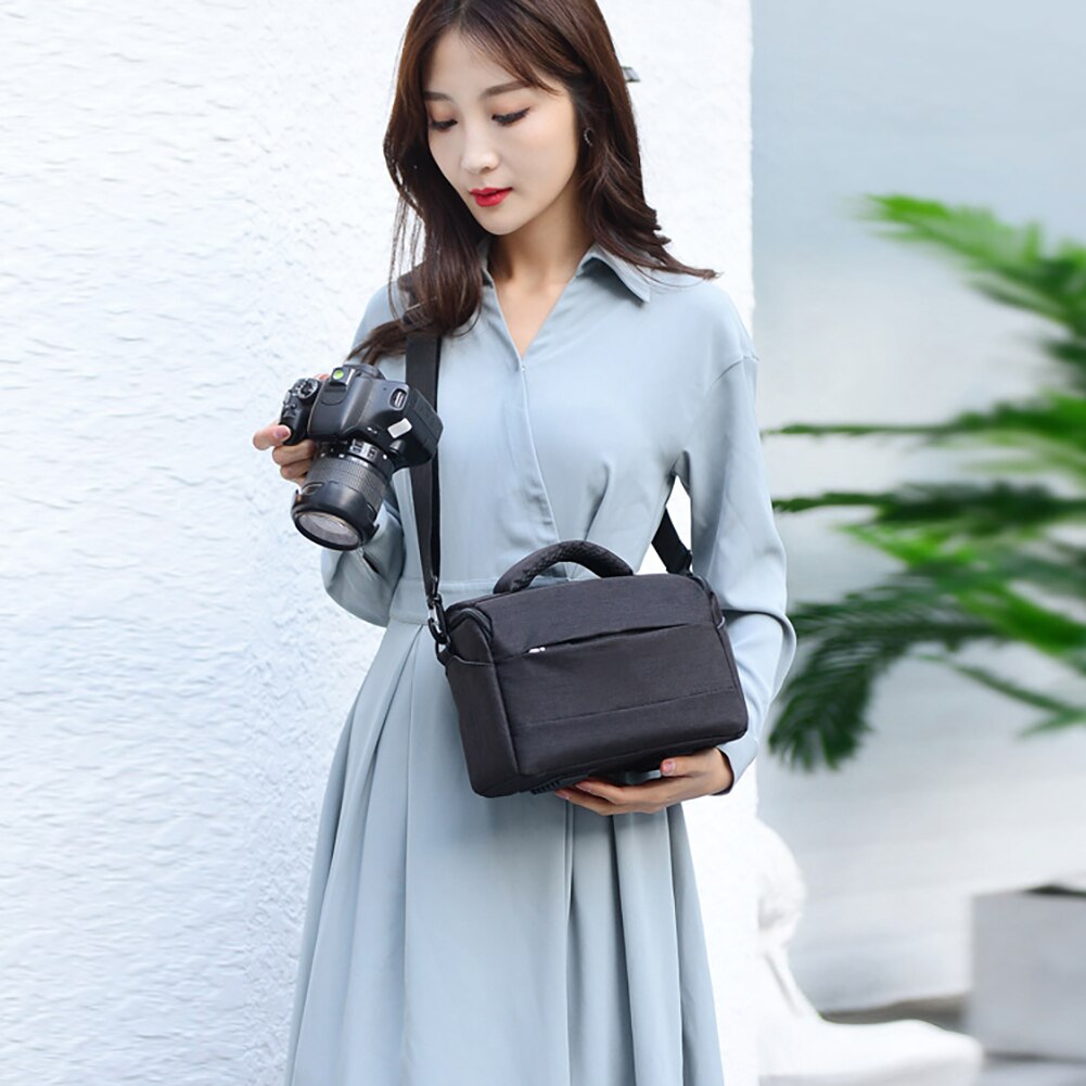 Portable Breathable Zipper DSLR Shoulder Camera Bag Outdoor Photography Pouch Camera Bags