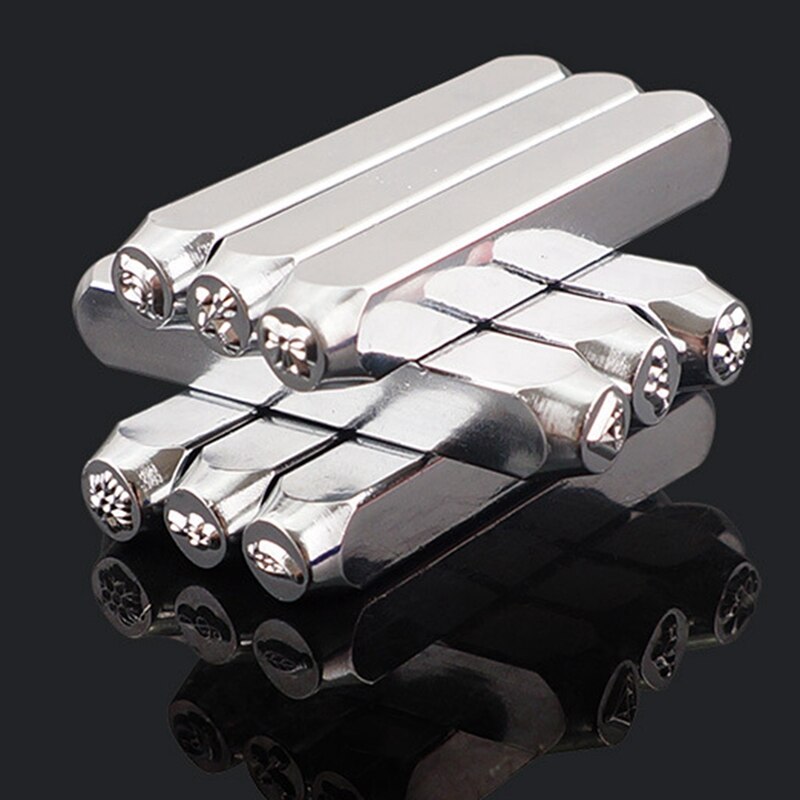 12PCS Metal Stamp Set Embossing Tool Pattern Leather Logo Special-Shaped Steel Stamping Punch