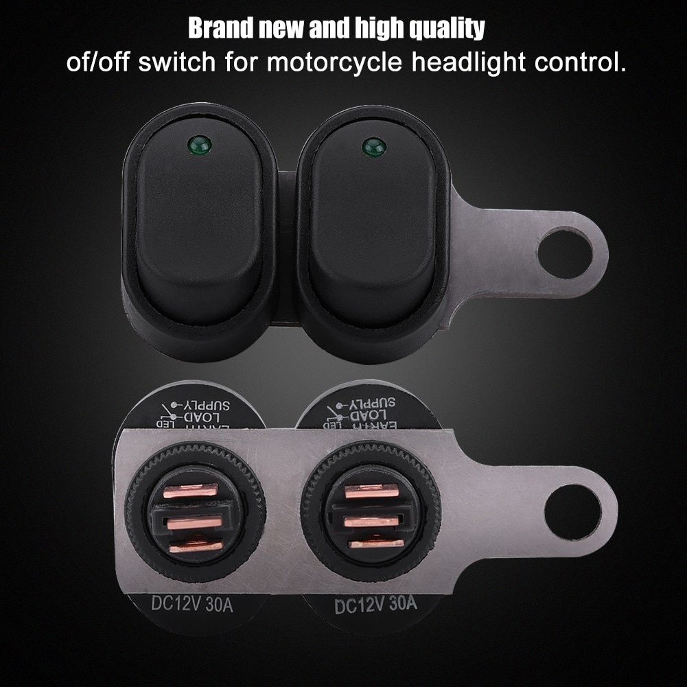 Universal A B C D E LED Headlight Headlamp On Off Switch with Indicator Suitable for most 12V motorcycles motorbike scooter