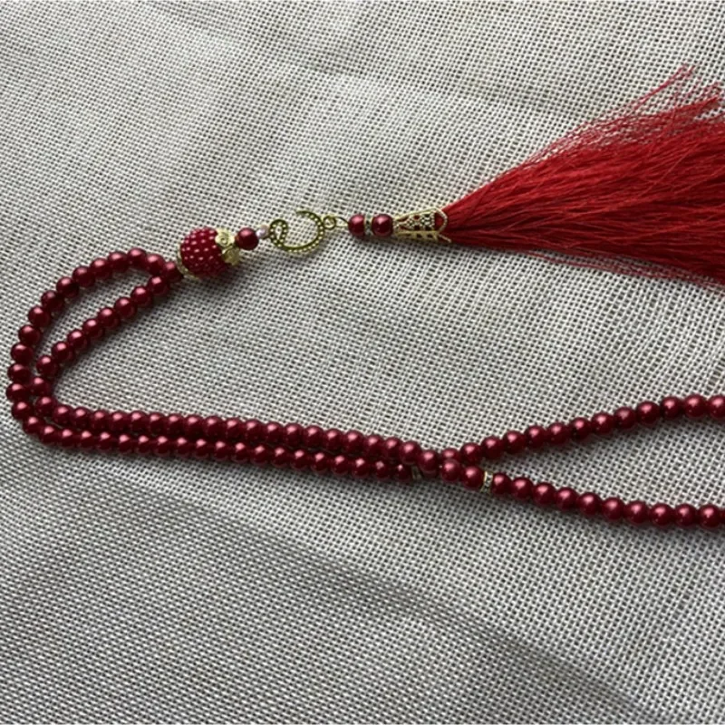Nuevas perlas de vidrio borla estilo turco Rosario musulmán cuentas de oración islámica pulsera para mujeres accesorios de joyería 6mm 99 Uds: Oro oscuro