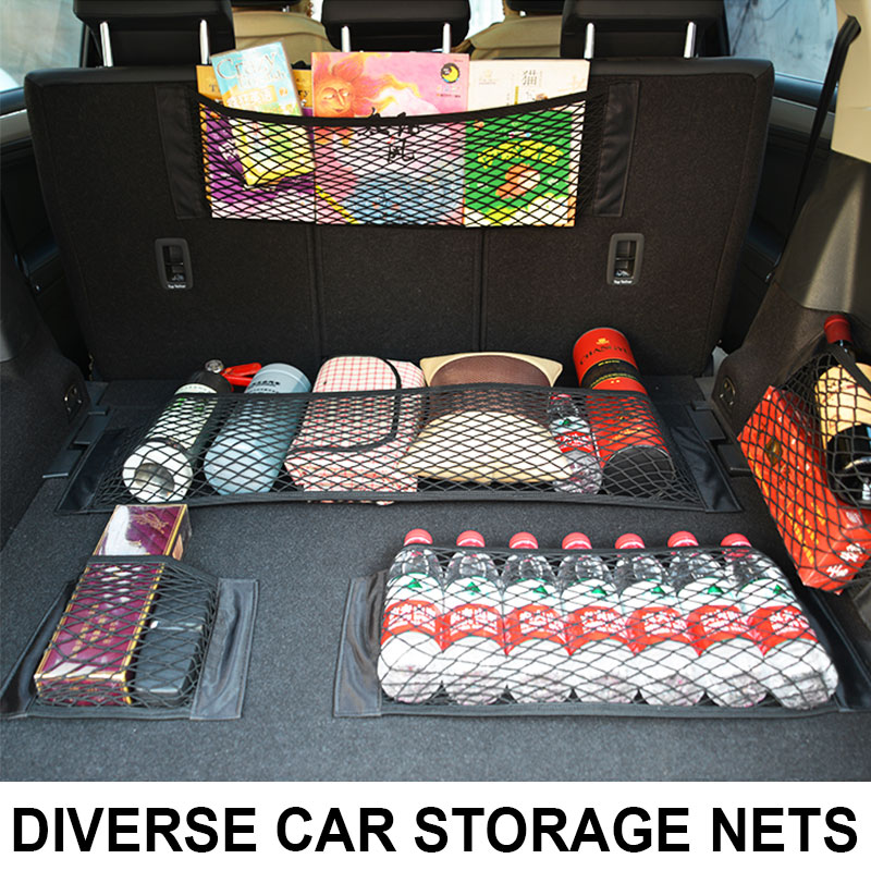 Auto Accessoires Mesh Kofferbak Organizer Netto Nylon Suv Auto Cargo Opslag Mesh Houder Universele Voor Auto Bagage Netten Travel Pocket